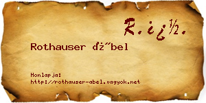 Rothauser Ábel névjegykártya